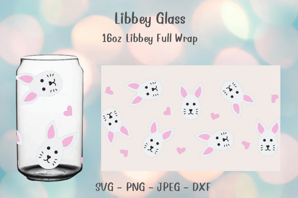 Bunny Heart Easter Libbey Glass Svg 16