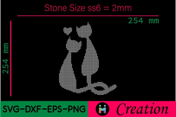 Cat Love Rhinestone Design