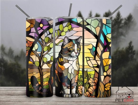 Cat Stained Glass 20oz Skinny Part 2