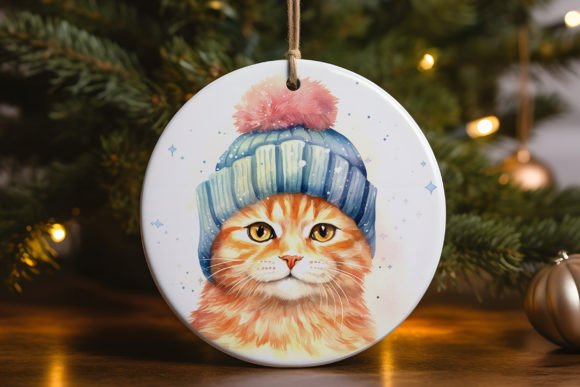 Cat Wearing Winter Ornament
