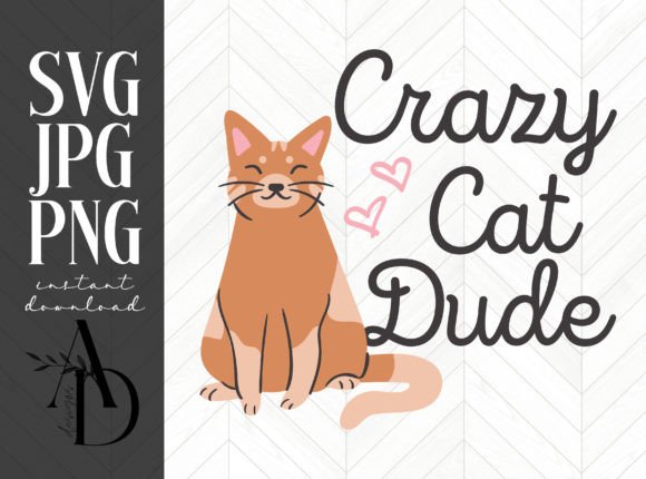 Crazy Cat Dude Orange Cat Design