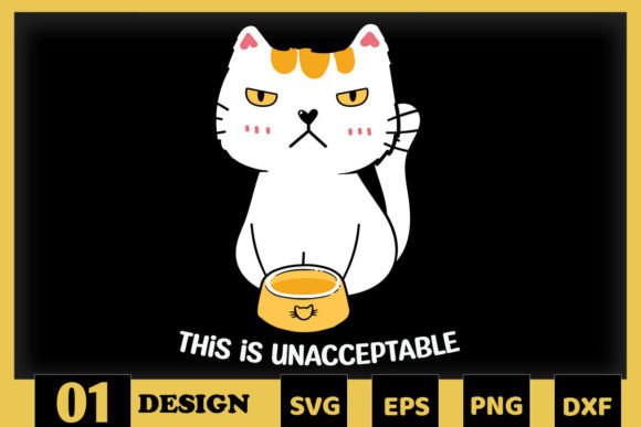 Funny Cat with Empty Bowl