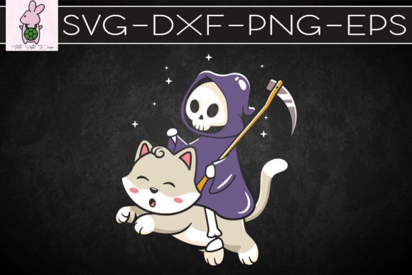 Grim Reaper Riding on a Cat