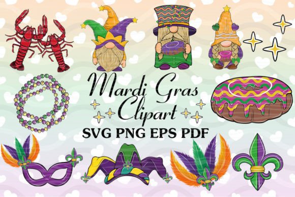 Mardi Gras Clipart SVG PNG Sublimation