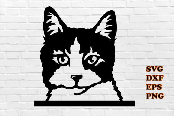Peeking Cat Embroidery Design